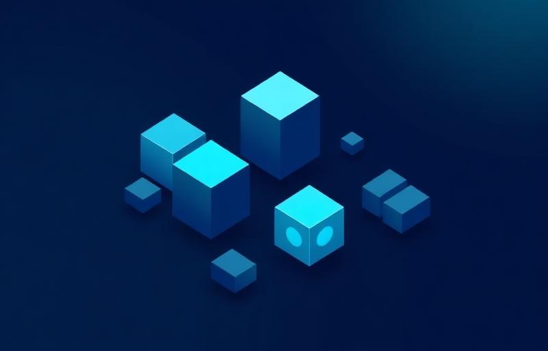 Isometric geometric blocks representing data structures